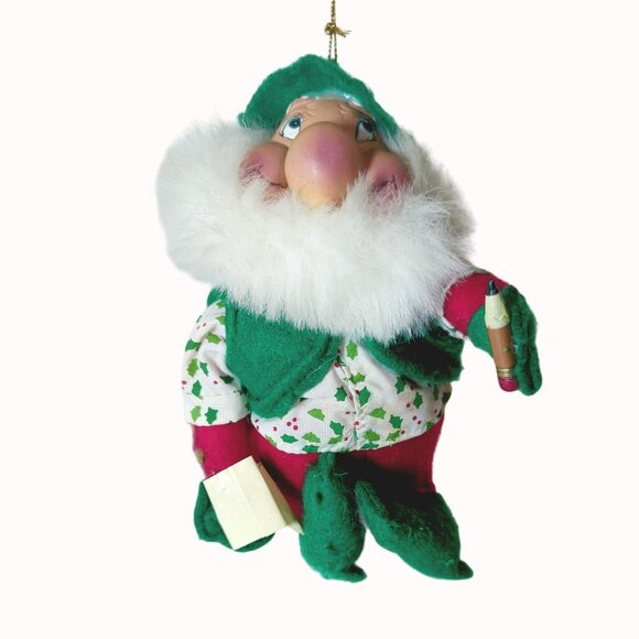 Vintage 1992 Santas Best Baldy Santakins Bendable Christmas Ornament - Picture 1 of 6